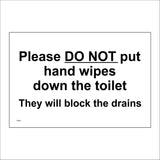 TS221 Please Do Not Put Hand Wipes Down The Toilet Block Drain