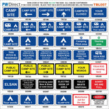 PR607 Private Land White On Blue