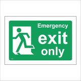 FS388 Emergency Exit Only Left Running Man