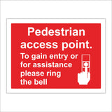 CS287 Pedestrian Access Point. To Gain Entry Or For Assistance Please Ring The Bell Sign