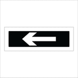 CS256 Arrow Pointing Left Sign with White Arrow Pointing Left