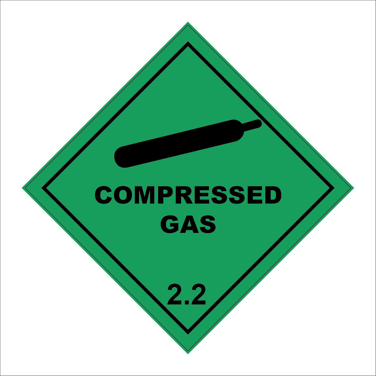 Compressed Gas 2.2 Green Diamond Placard – PWDirect