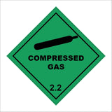 HA267 Compressed Gas 2.2 Green Diamond Placard