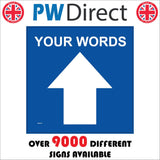 WM062B Your Words North Ahead Arrow Blue Custom Guide Track Path