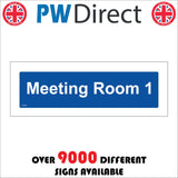 GG338 Meeting Room White On Blue Door Plaque