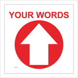 WM069H Circle Your Words North Straight Ahead Arrow Red Custom