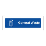 GG379 General Waste White On Blue Non Recyclable