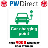 VE475 Car Charging Point White On Green