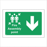 FS527 Fire Assembly Point Down Arrow