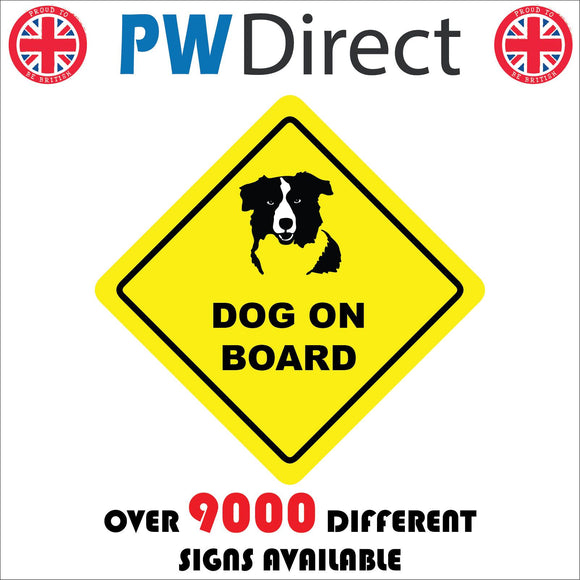 TR769 Dog On Board Yellow Diamond Black Text Image