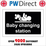 TS138 Baby Changing Station White On Black