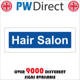 GG328 Hair Salon White On Blue Door Plaque