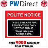 GG412 These Bins For Resident Public Take Rubbish Home