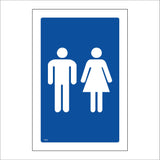 TS053 Male Female Toilet White On Blue