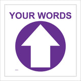 WM069G Circle Your Words North Straight Ahead Arrow Purple Custom