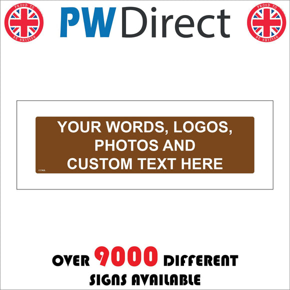 CC302L Text Words Design Logo Photo Image Custom Bespoke Brown