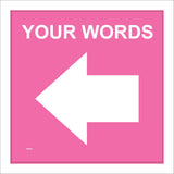 WM063F Pink Words Choice Left West Arrow Custom Marker Track Post