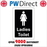 TS005 Ladies Toilet White On Black Womens Girls Female