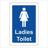 TS004 Ladies Toilet White On Blue Womens Girls Female