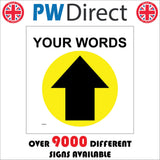 WM069J Circle Your Words North Straight Ahead Arrow Yellow Custom
