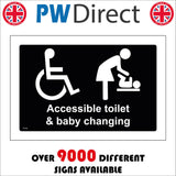 TS194 Accessible Toilet And Baby Changing White On Black