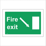 FS376 Fire Exit Down Right Arrow