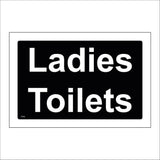 TS088 Ladies Toilets White On Black