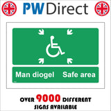 FS581 Man Diogel Safe Area Welsh English Bilingual