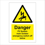 WT426 Danger PV System Main Isolator Emergency Switch Off Below