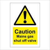 WT517 Caution Mains Gas Shut Off Valve