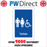 TS022 Toilets Male Female Disabled Accessible White On Blue