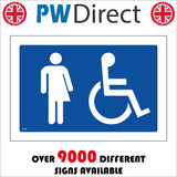 TS196 Trans Disabled Toilet White On Blue Wheelchair Access