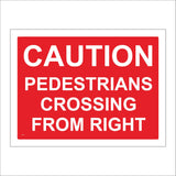 CS294 Caution Pedestrians Crossing From Right Sign