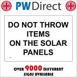 PR592 Do Not Throw Items On The Solar Panels