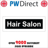 GG327 Hair Salon White On Black Plaque