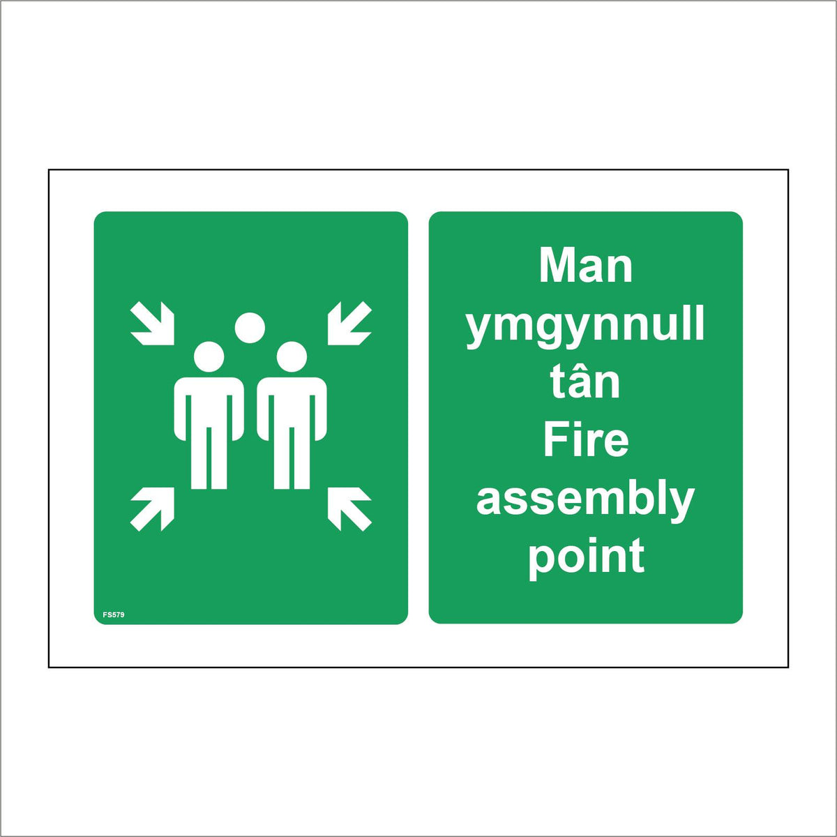 Man Ymgynnull Tan Fire Assembly Point Welsh English – PWDirect