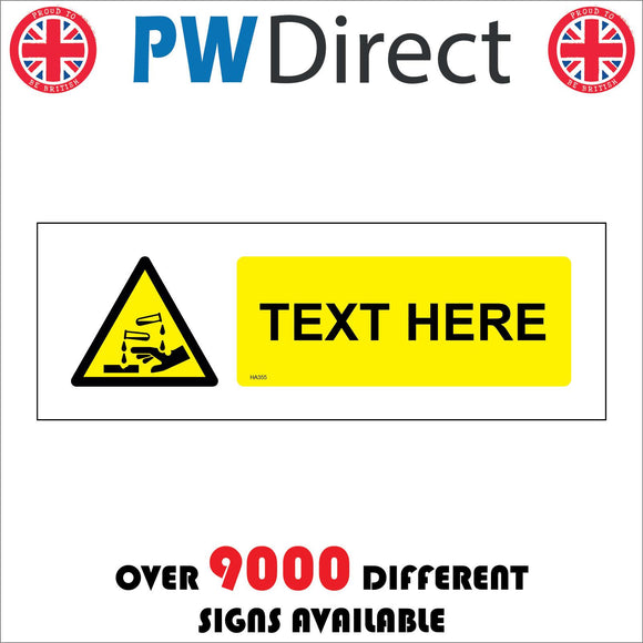 HA355 Warning Caustic Your Text Made To Order Custom