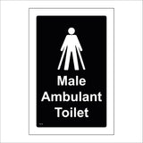TS175 Male Ambulant Toilet White On Black