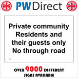 TR876 Private Community Residents And Their Guests No Through Road