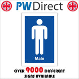 TS016 Male Toilet White On Blue