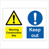 MU060 Warning Construction Site Keep Out Sign with Triangle Exclamation Mark