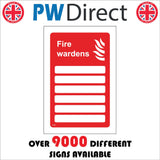 FI406 Fire Wardens Information Location Board