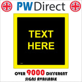 CC202M Yellow Frame Black Background Text Words Custom Image