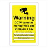 CT133 Warning CCTV Cameras Monitor Site 24 Hours A Day