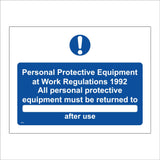 MB053 PPE Work Regulations 1992 Equipment Returned After Use
