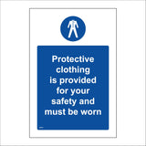 MB067 Protective Clothing Provided For Your Safety Must Be Worn