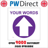 WM069G Circle Your Words North Straight Ahead Arrow Purple Custom