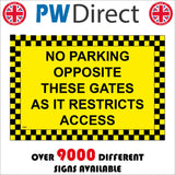 TR867 No Parking Opposite Gates Restricts Access