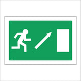 FS386 Fire Exit Up Right Arrow Running Man Door