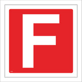 FI354 Letter F White On Red Hazard Warning Safety Alphabet